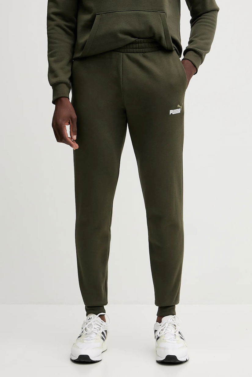 Puma pantaloni de trening culoarea verde, cu imprimeu, 684713