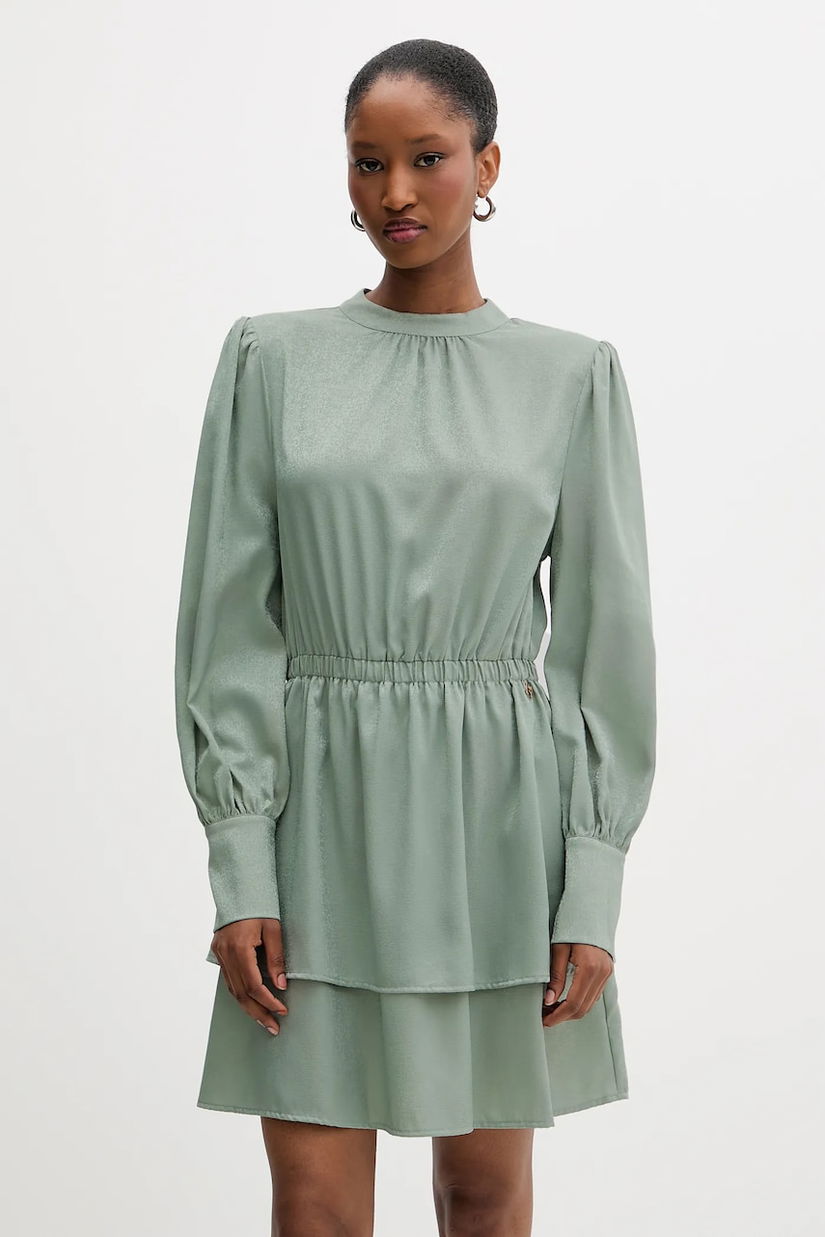 Silvian Heach rochie FAYIUM culoarea verde, mini, evazati, GPA25322VE