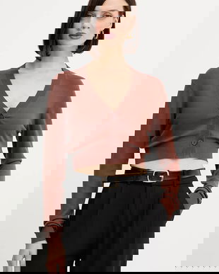 Silvian Heach cardigan LIKOPIO culoarea maro, light, GPA25383CD