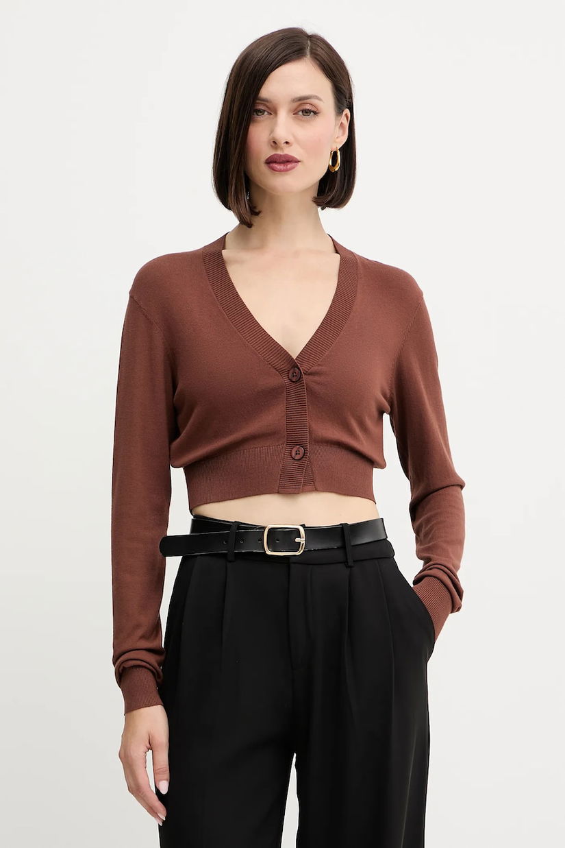 Silvian Heach cardigan LIKOPIO culoarea maro, light, GPA25383CD