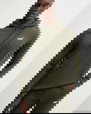 Puma bluză culoarea verde, cu glugă, cu imprimeu, 684718