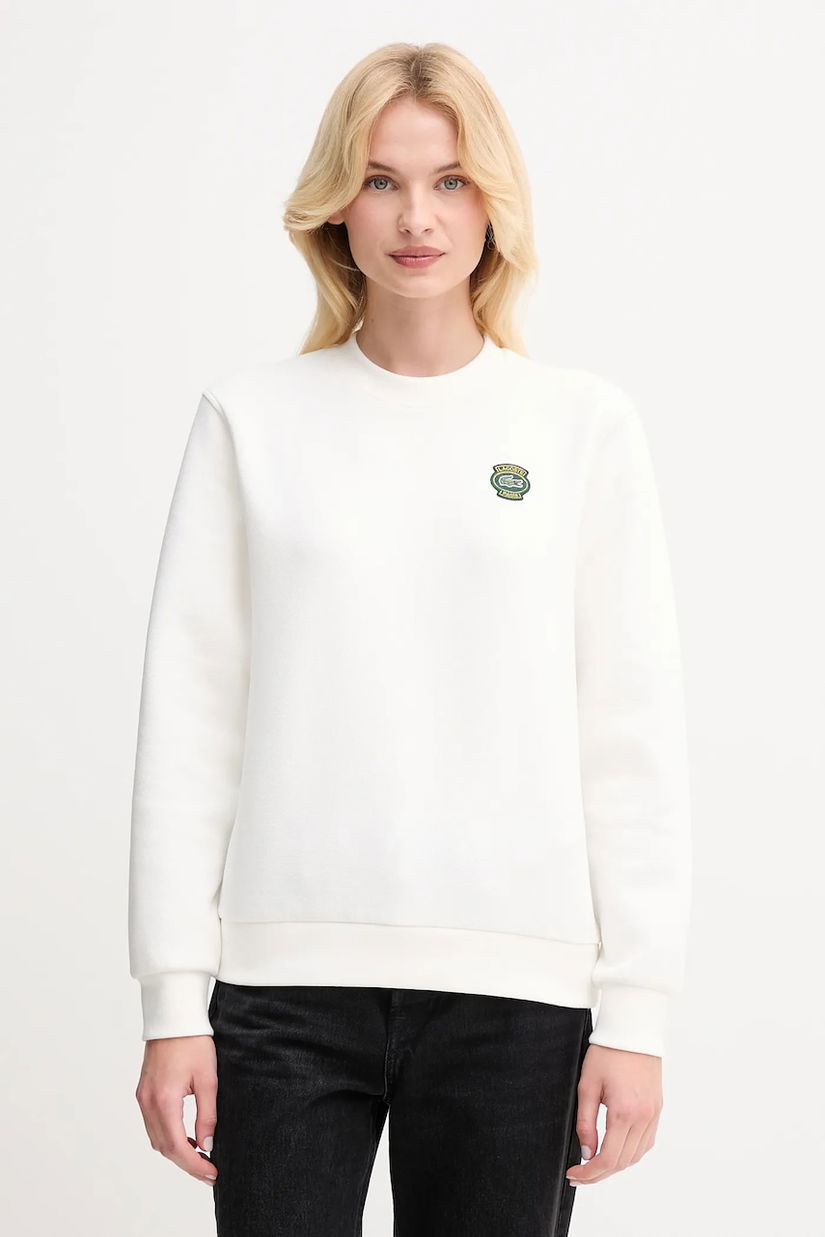 Lacoste bluza culoarea bej, cu imprimeu, SF8006