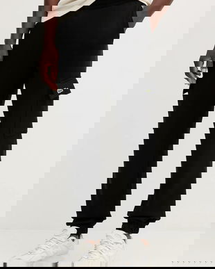 Lacoste pantaloni de trening din bumbac culoarea negru, neted, XH9710