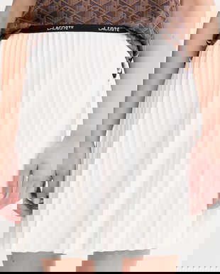 Lacoste fusta culoarea alb, mini, evazati, JF1403