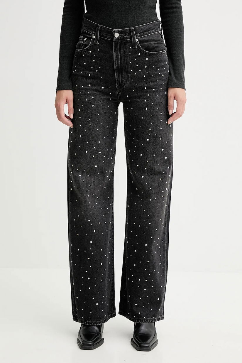 Levi's jeansi RIBCAGE WIDE LEG culoarea negru, A6081.0055