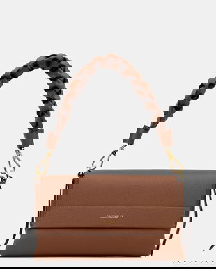 Coccinelle poșetă de piele BOHEME GRANA DOUBLE culoarea negru, E1.M50.12.01.01