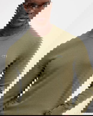 Lacoste pulover de bumbac culoarea verde, light