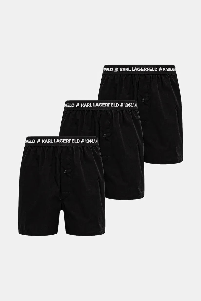 Karl Lagerfeld boxeri de bumbac 3-pack culoarea negru, A1M47116