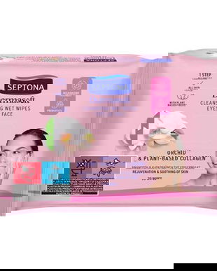 SHORT LIFE - Servetele Umede Demachiante - Septona Dermasoft Orchid & Plant-Based Collagen, 20 buc
