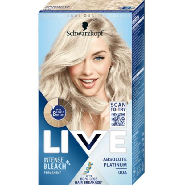 SHORT LIFE - Decolorant pentru Par - Schwarzkopf Live Intense Bleach, nuanta Absolute Platinum 00A