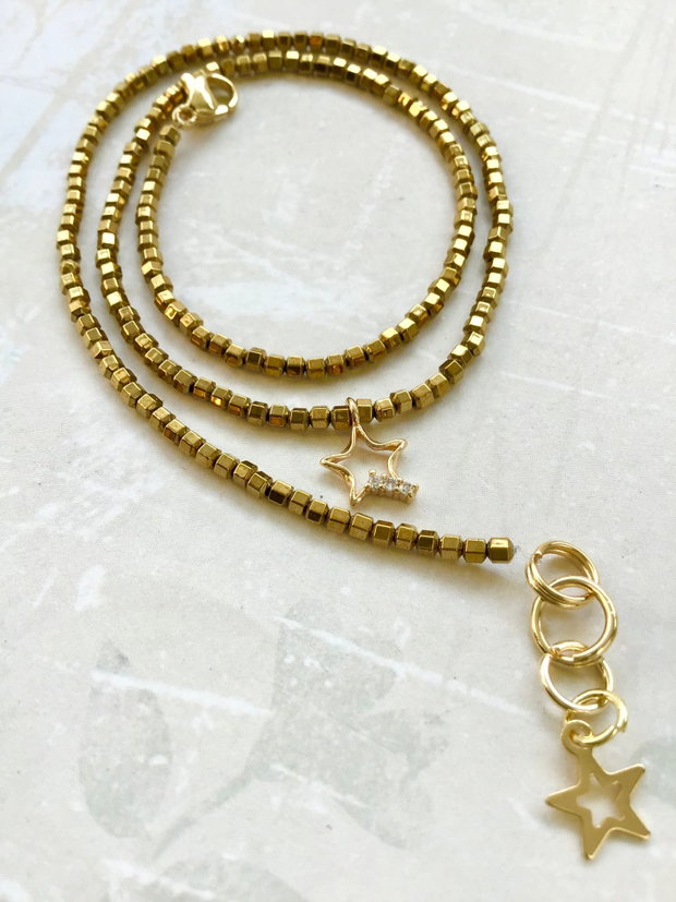 Set Coliere CHOKER citrin & hematite aurii