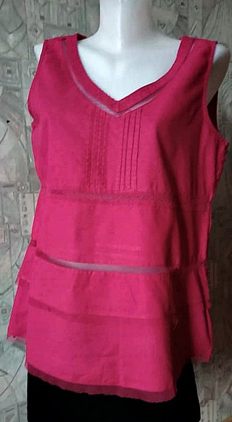 bluza fucsia cu insertii dantela si tul, OVS , 46