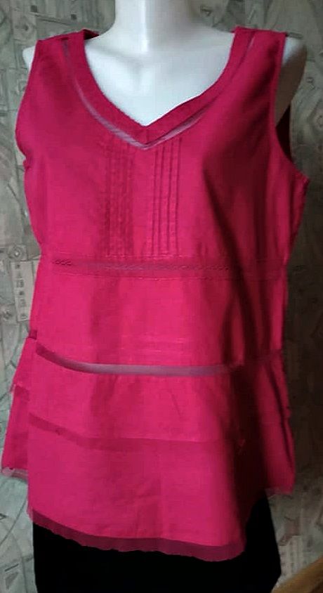 bluza fucsia cu insertii dantela si tul, OVS , 46