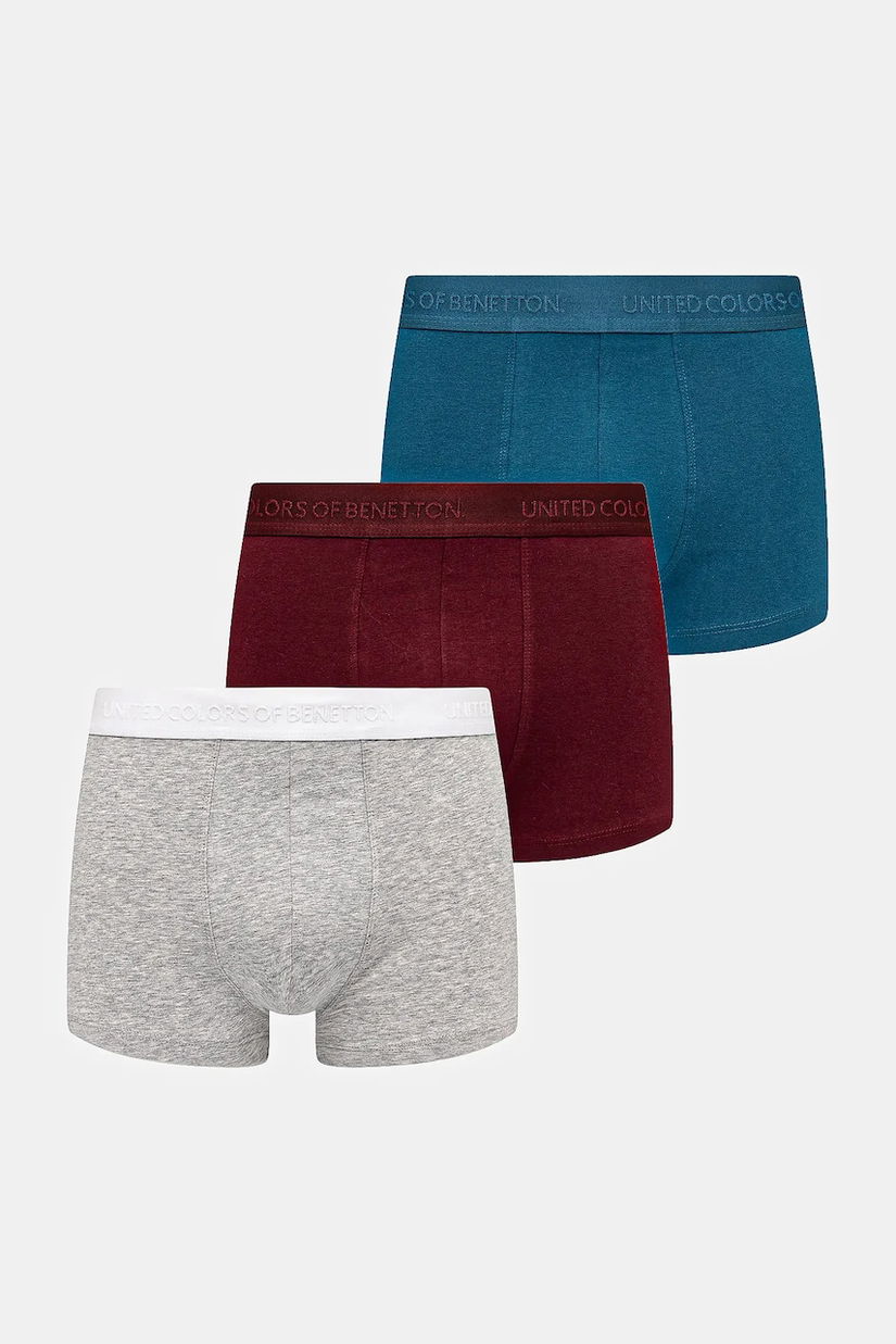 United Colors of Benetton boxeri 3-pack culoarea gri, 3OP82X01E