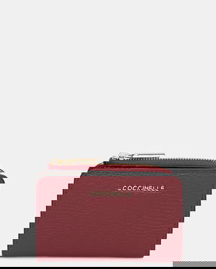 Coccinelle portofel de piele culoarea roz