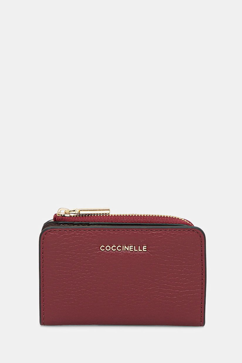 Coccinelle portofel de piele culoarea roz