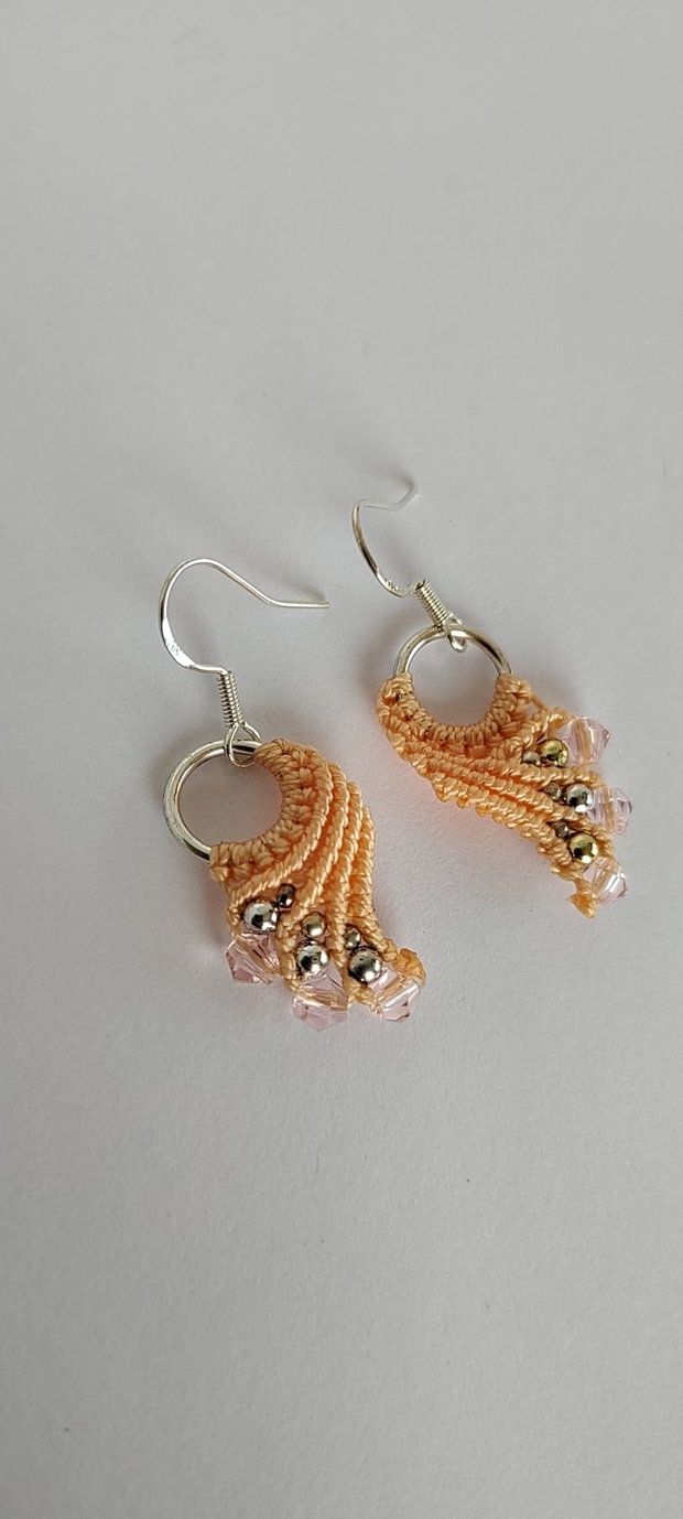 Cercei unicat , cercei boho, cercei din macrame, cercei cu cristale swarovski