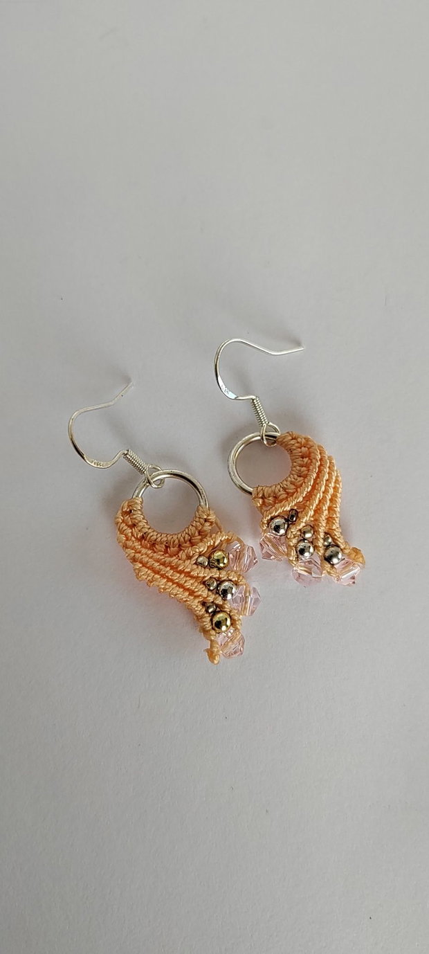 Cercei unicat , cercei boho, cercei din macrame, cercei cu cristale swarovski