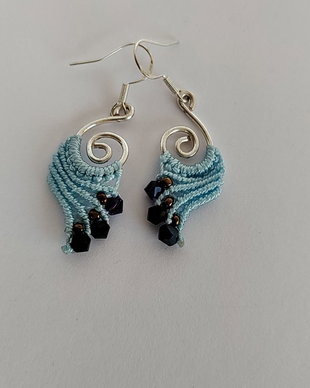Cercei unicat , cercei boho , cercei din macrame , cercei cu swarovski.