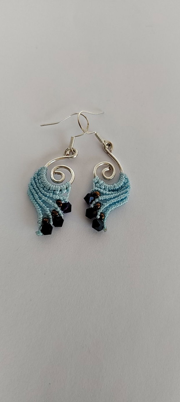 Cercei unicat , cercei boho , cercei din macrame , cercei cu swarovski.