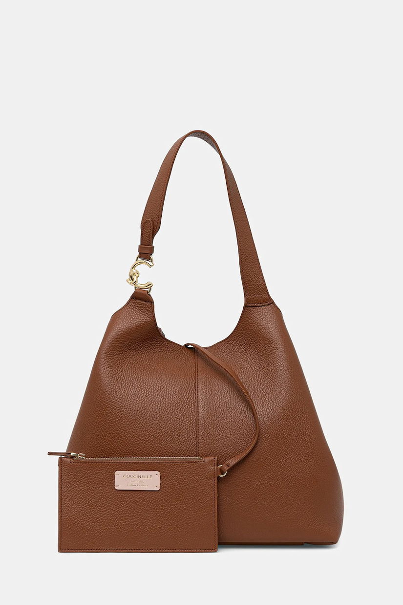 Coccinelle geantă de piele culoarea negru, E1 SHA 11 01 01