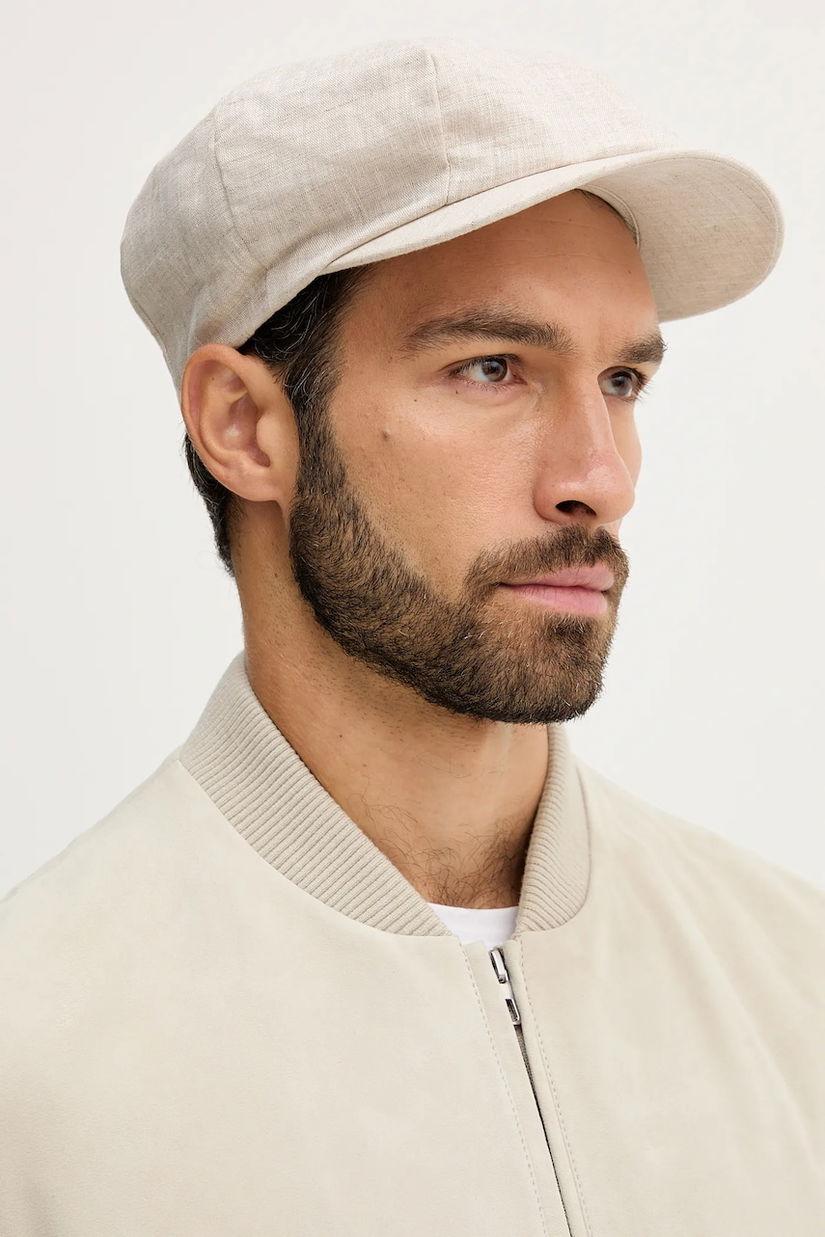 BOSS bască de in BECKHAM X BOSS culoarea bej, 50549127