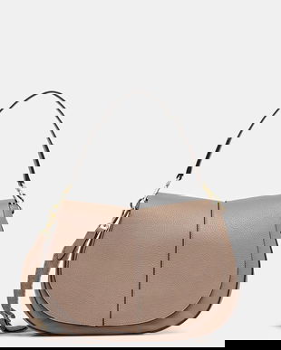 Gianni Chiarini poșetă de piele HELENA ROUND culoarea bej, BS 6037/COMM GRN-NA