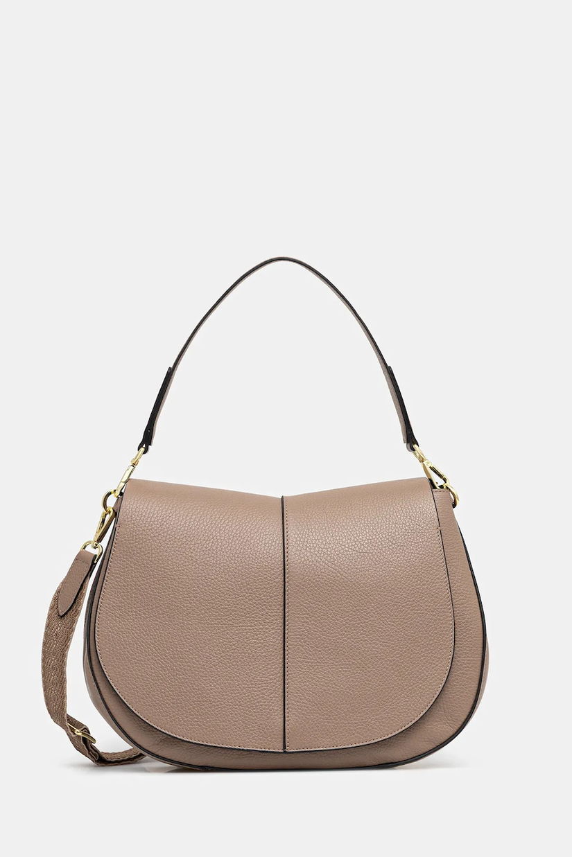 Gianni Chiarini poșetă de piele HELENA ROUND culoarea bej, BS 6037/COMM GRN-NA