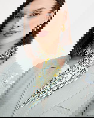 Tory Burch eșarfă de mătase Dream Paisley Silk cu model, 177165.960