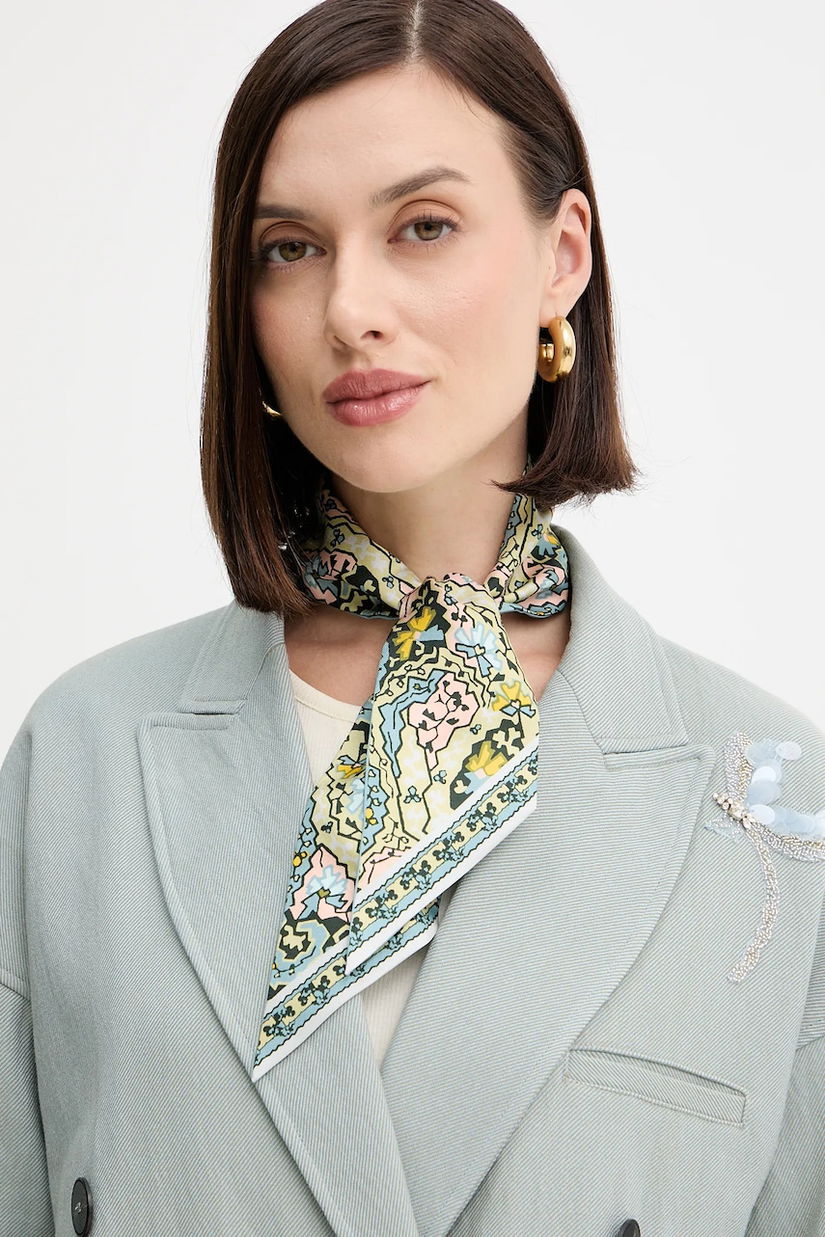 Tory Burch eșarfă de mătase Dream Paisley Silk cu model, 177165.960