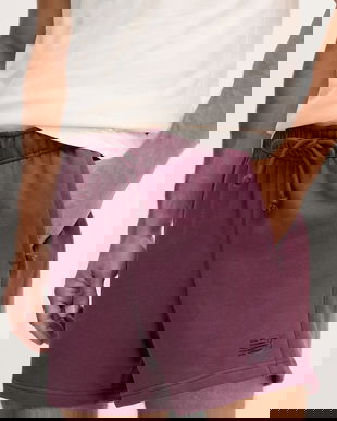 New Balance pantaloni scurți din bumbac culoarea violet, MS41511FDP