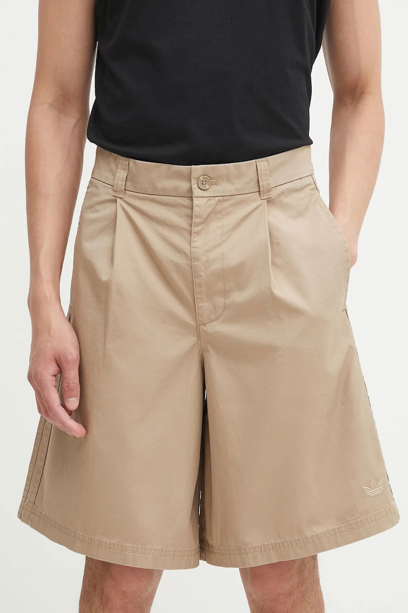 adidas Originals pantaloni scurți din bumbac Bermuda Short culoarea bej, KB5585