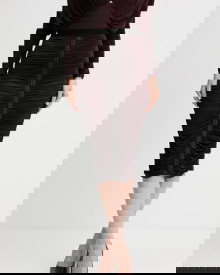 Elisabetta Franchi fustă culoarea bordo, midi, creion, GO13256E2