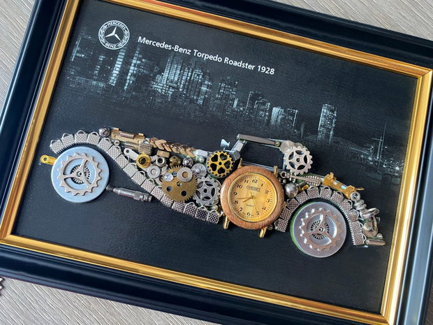 Mercedes Benz Torpedo Roadster 1928 Cod M 684・Cadouri pentru prieteni・Industrial Decor Vintage・Idei de cadouri inedite・Cadouri de aniversare