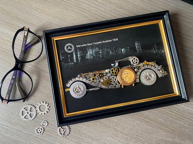Mercedes Benz Torpedo Roadster 1928 Cod M 684・Cadouri pentru prieteni・Industrial Decor Vintage・Idei de cadouri inedite・Cadouri de aniversare