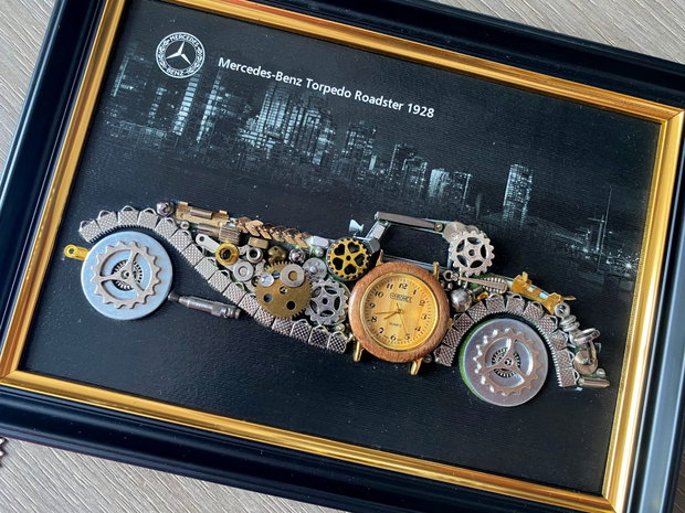 Mercedes Benz Torpedo Roadster 1928 Cod M 684・Cadouri pentru prieteni・Industrial Decor Vintage・Idei de cadouri inedite・Cadouri de aniversare