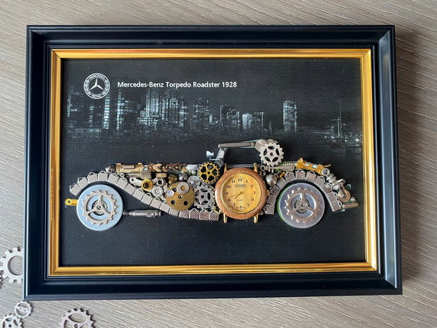 Mercedes Benz Torpedo Roadster 1928 Cod M 684・Cadouri pentru prieteni・Industrial Decor Vintage・Idei de cadouri inedite・Cadouri de aniversare
