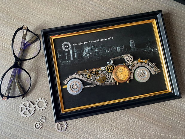 Mercedes Benz Torpedo Roadster 1928 Cod M 684・Cadouri pentru prieteni・Industrial Decor Vintage・Idei de cadouri inedite・Cadouri de aniversare