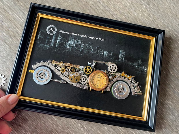 Mercedes Benz Torpedo Roadster 1928 Cod M 684・Cadouri pentru prieteni・Industrial Decor Vintage・Idei de cadouri inedite・Cadouri de aniversare