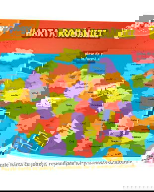 Puzzle harta cu judete 42 piese - Harta Romaniei