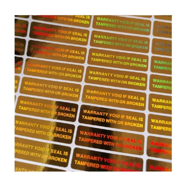 Etichete Autoadezive Holografice pentru Securizare Sigilare Autentificare 35 x 10 mm, auriu