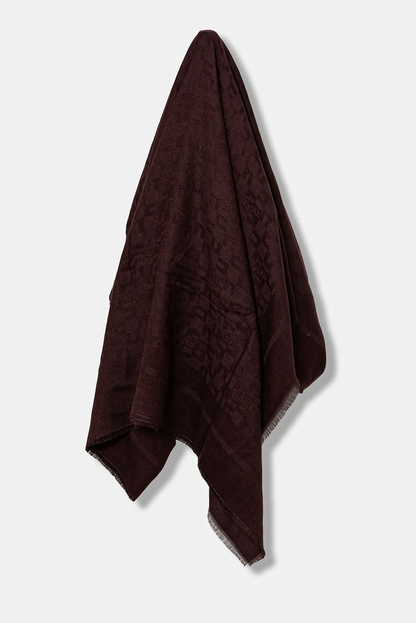 Elisabetta Franchi esarfa culoarea bordo, neted, SC10F56E2