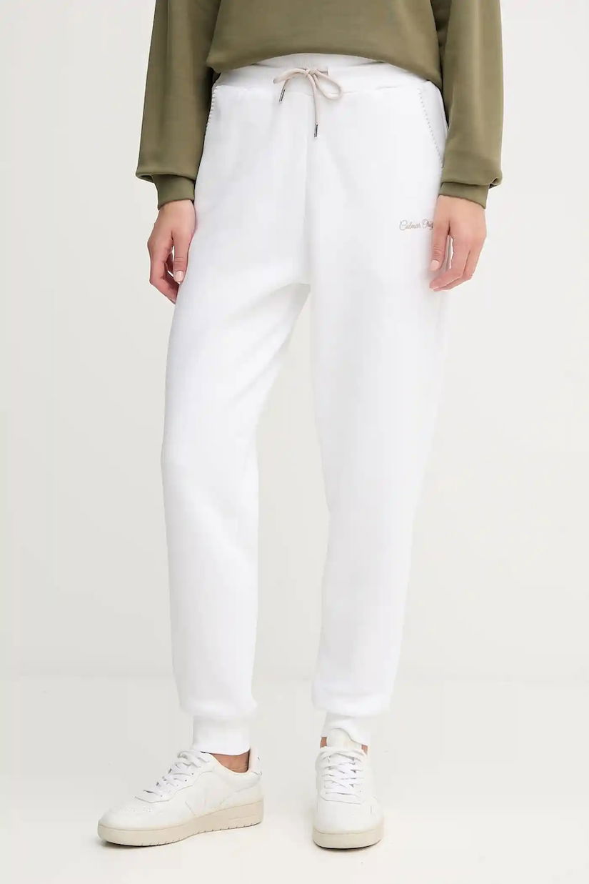 Colmar pantaloni de trening culoarea alb, neted, 9254.3ZN