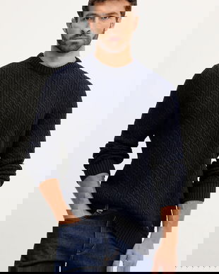 Barbour pulover de lână culoarea bleumarin, MKN1679