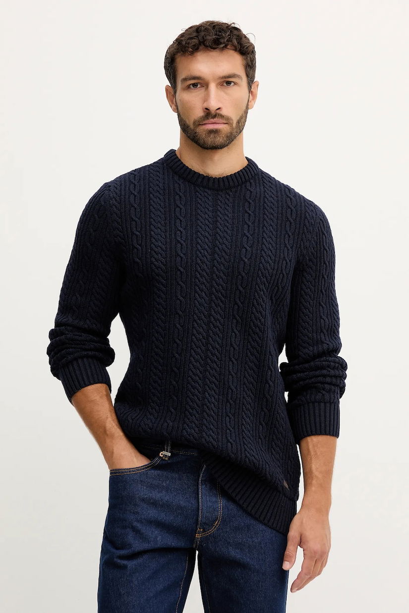 Barbour pulover de lână culoarea bleumarin, MKN1679