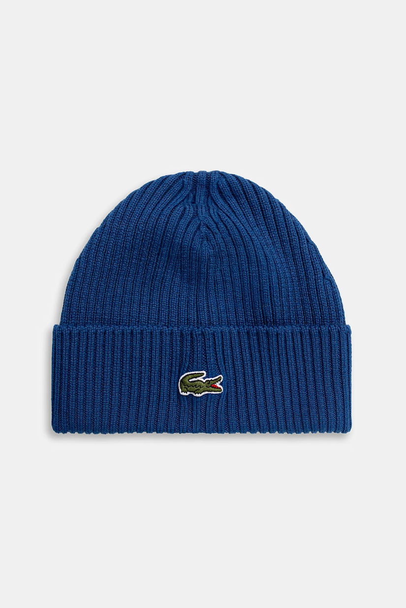Lacoste căciulă de lână culoarea verde, de lana, din tesătură netedă, RB0001