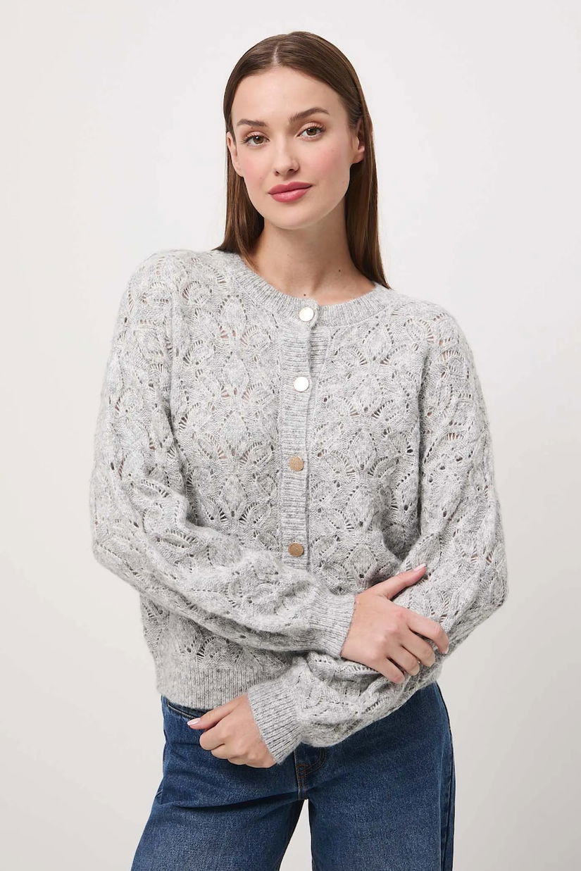 Medicine cardigan culoarea gri, călduros