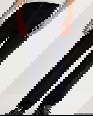 Filippa K pantaloni de bumbac bărbați, culoarea bleumarin, drepți 31433