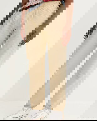 Desigual pantaloni BRISTOL bărbați, culoarea bej, drepți 25WMPW03