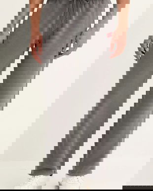 American Vintage pantaloni de trening din bumbac culoarea gri, cu imprimeu, MPLI05B